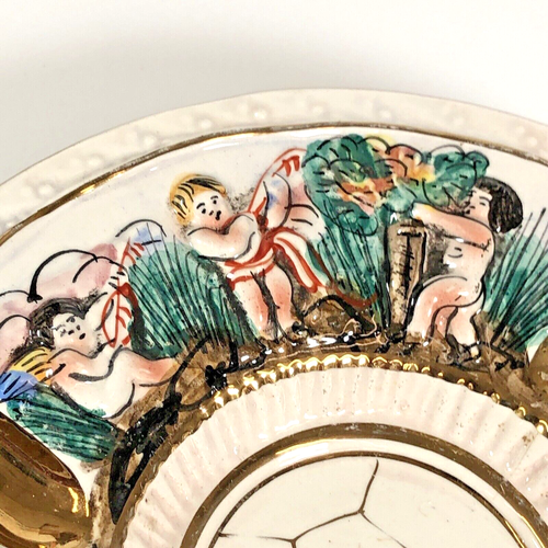 Capodimonte Ashtray Cherubs Numbered Made in Italy - Picture 2 of 6