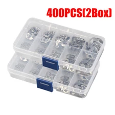 600PCS 304 Stainless Steel E-Clip Circlip External Retaining Ring Assortment Set