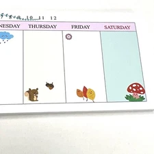 Fall Weekly Calendar Sticky Note Pad Planner Calendar