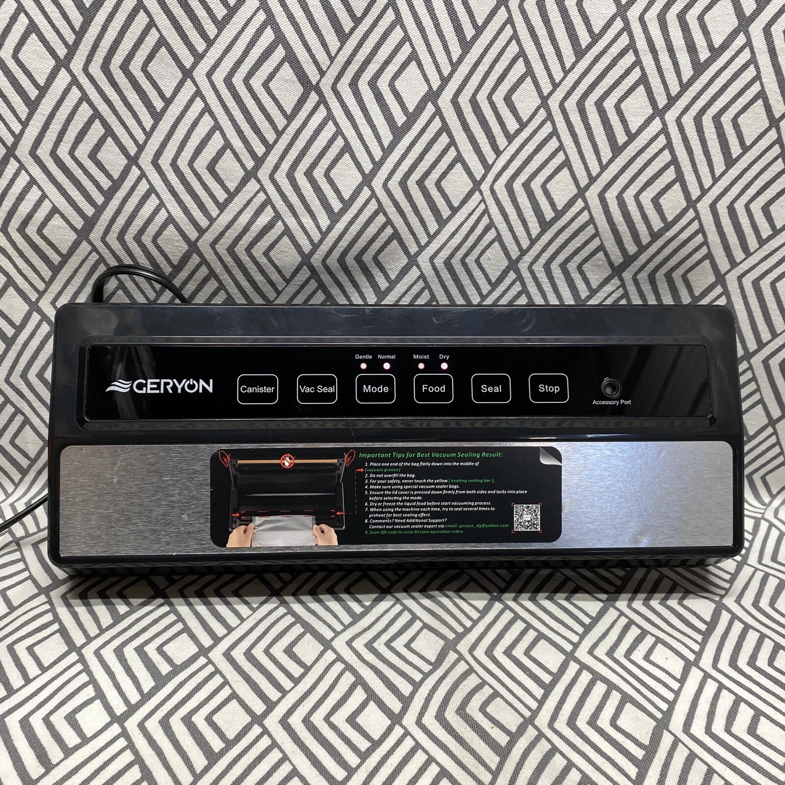 GERYON Vacuum Sealer Machine, Automatic Food Sealer for Food Savers (black)
