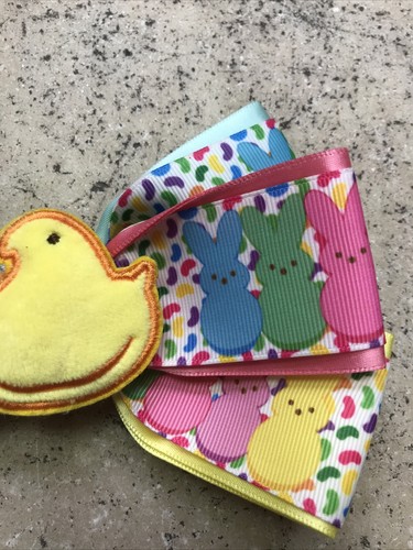 Handmade Hair Bows - Easter Chick Bunny Peeps - Cute! 6” Wide - Fast Shipping! - Picture 4 of 11