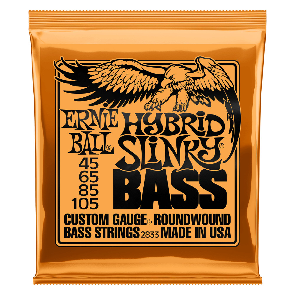 ERNIE BALL EB-2833 NICKEL WOUND HYBRID SLINKY BASS STRINGS (CUSTOM, 45-105)
