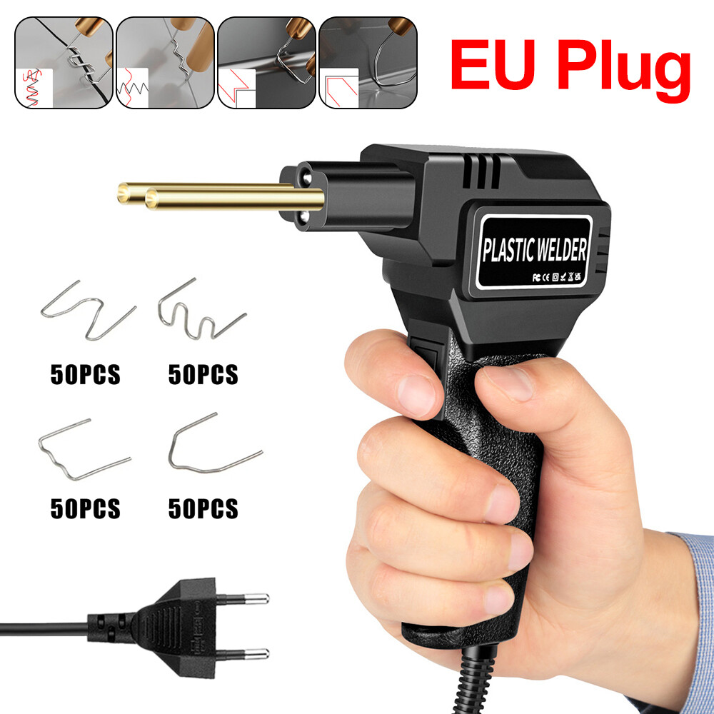 Hot Stapler Car Bumper Fender Fairing 200 Staples Welder Gun Plastic Repair Kit-image