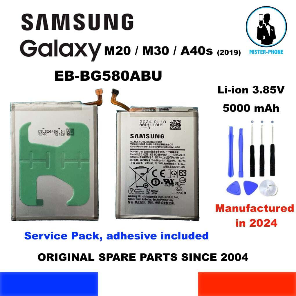 Batterie Galaxy M20 EB-BA580ABU de 5000mAh pour retrouver une autonomie longue durée