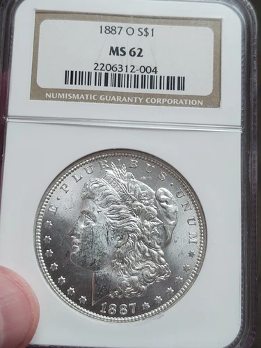 1887-O Morgan Silver Dollar Older Holder'd NGC MS62 - LOOKS Bright/MUCH BETTER