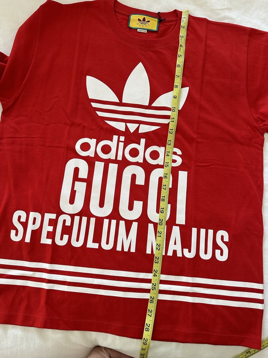 GUCCI Men's adidas T-Shirt 22SS Lefoil Logo Red Size Small