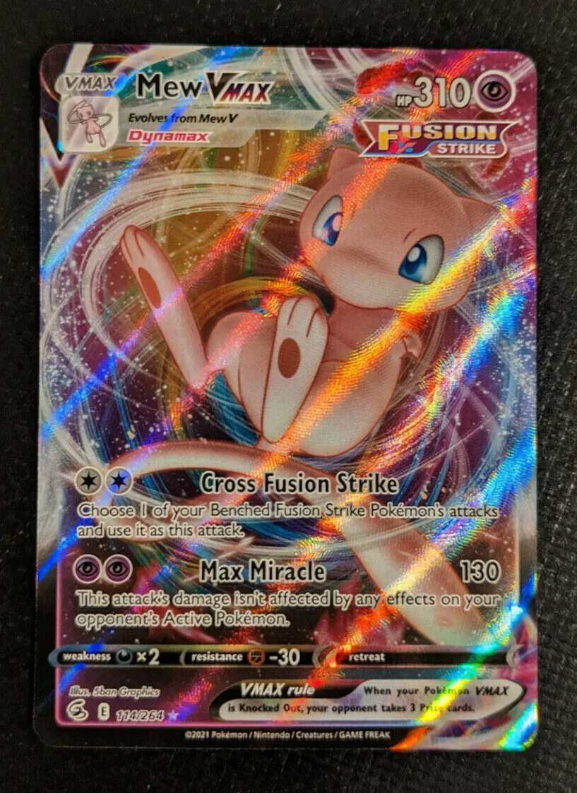 Mew VMAX · Fusion Strike (FST) #114 ‹ PkmnCards  Rare pokemon cards, Cool  pokemon cards, Mew pokemon card