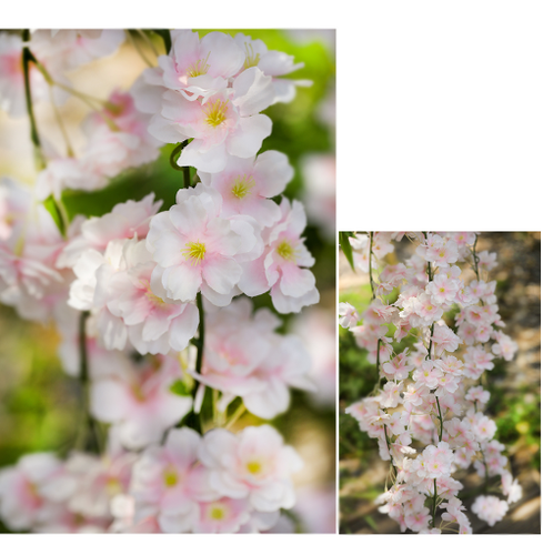 2 Stück Künstliche Kirschblüte Gefälschte Seide Blume Hängende Rebe Sakura Party Dekor - Bild 21 von 28