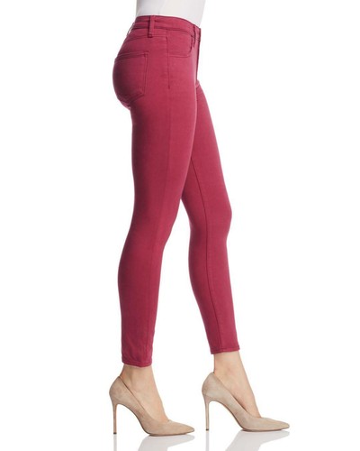 J Brand Womens Sz 9 27 Alana Sateen High Rise Skinny Crop Jeans Deep Plum New - Picture 2 of 3