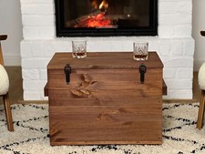 Chest coffee table wood solid living room table chest table box vintage shabby