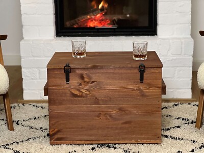 Coffre Table Basse Bois Massif de Salon Truhentisch Caisse Coffre Table Basse Bois Massif de Salon Truhentisch Caisse