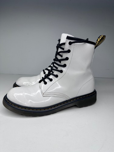 Scarpe Dr. Martens donna taglia 6M stivaletti da combattimento Airwair pelle bianco JY004 - Foto 2 di 11