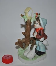 VTG ORIGINAL ARTMARK GOOSE GIRL Figurine Unbrella FREE S&H