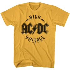 AC/DC Vintage High Voltage Logo Gold T-shirt
