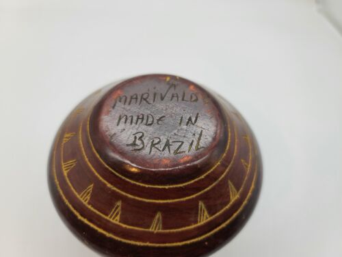 Vintage brasilianischer Marivaldo Made in Brazil signierter Topf mit geätztem Design EUC - Bild 8 von 10