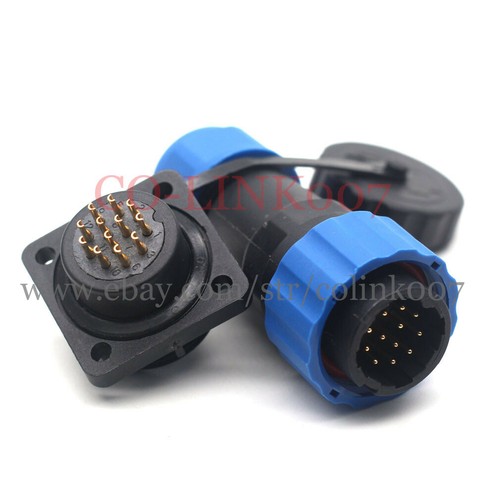 SD20 Waterproof Connector 12pin Industrial Power Cable Connector 5A LED Plug - Picture 3 of 6