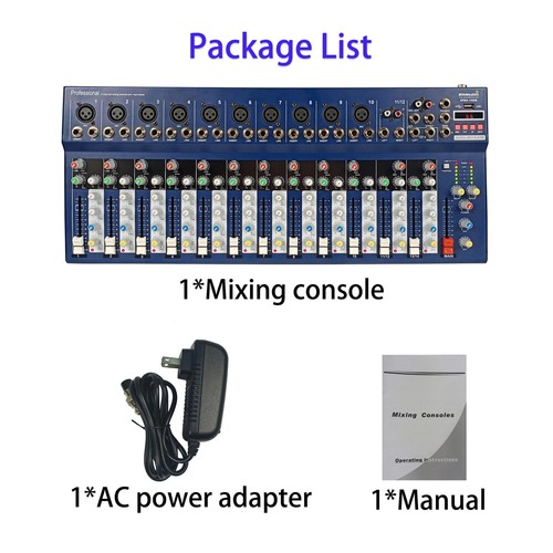 Consola mezcladora PA escenario audio 14 canales Bluetooth mezcla UHF micrófono de mano - Imagen 8 de 12
