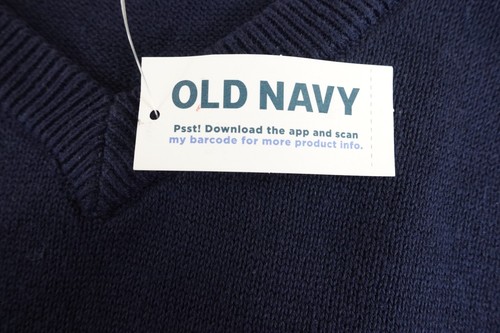 Old Navy Boys Size XXL (14) Blue Cotton School Uniform Solid V-Neck Sweater NWT - Picture 10 of 10