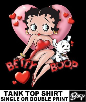 Fabulous Betty Boop Love Hearts Girl Power Pudgy Dog Cartoon Character Tank Top