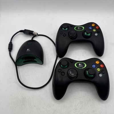 Logitech Cordless Precision Controller Lot Of 2 For Xbox W/ Dongles / Receivers