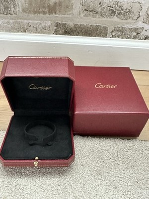 Cartier Red Lined Paper/Cardboard Square Jewelry Box for Bracelet, 1 Piece