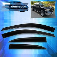 For 09-18 Dodge Ram 1500 Extended Quad Cab 4 Door Tape On Window Visor Deflector