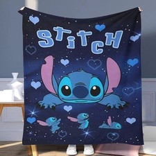 Stitch Cute Funny Blanket Cartoon Stitch Print Fleece Blanket