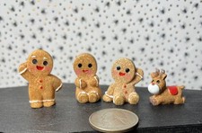 Miniature Set Of 4 Gingerbread Items Christmas