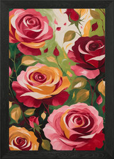 Quadro rosa vibrante con cornice wall art poster stampa su tela quadro