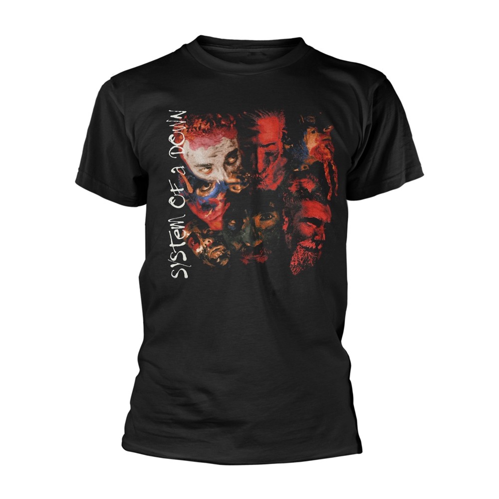 SYSTEM OF A DOWN - PAINTED FACES BLACK T-Shirt X-Large