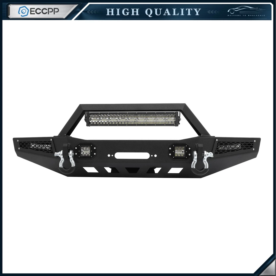 Front/Rear Bumper W/Winch Plate&LED Lights For 1984-2001 JEEP Cherokee Foto 2 de 4