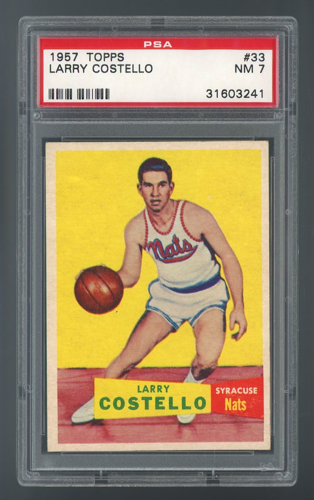1957 Topps #33 Larry Costello PSA 7 NM #31603241