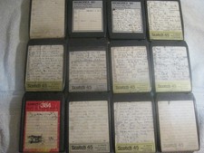 12 Vintage Rock Lot 8 Track Tape Self Recorded Home Mix Music 1970s with Case