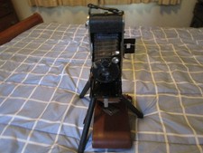 Vintage Vario Reporter Folding Camera w/ Case  Susis Telescoping Tripod Germany