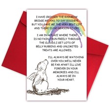 Sympathy Card for Loss of Pet Dog, Pet Loss Cards,Rainbow Bridge Condolence C...