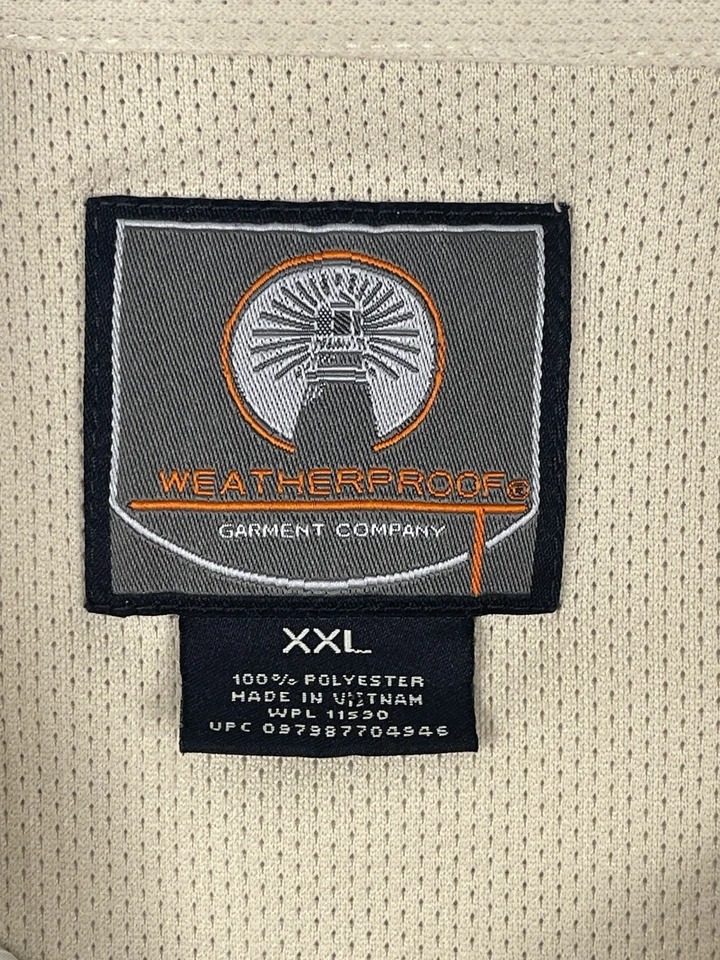 Weatherproof Shirt Mens 2XL Tan Fish Print Short Sleeve Button Up Fishing Casual - Image 4 of 4