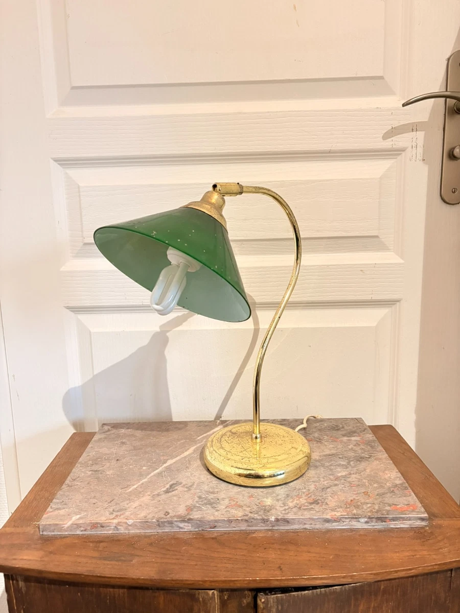 Lampe de chevet vintage, laiton et verre opalin (D'occasion) à Bevaix