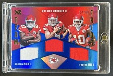2017 XR Kareem Hunt Patrick Mahomes II Tyreek Hill Team Rookie Jersey Blue #/49
