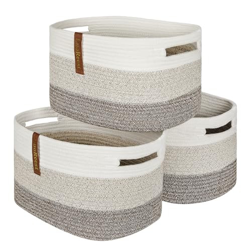 Storage Basket Woven Baskets for Organizing | Woven Rope Basket Bins Cube