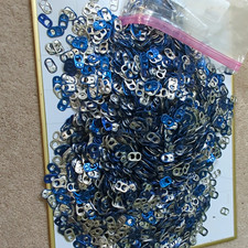 1 GALLON BAG of Aluminum Pop Tabs Pull Tabs Blue & Plain, Michelob