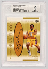 Kobe Bryant 2001-02 Upper Deck Honor Roll Fab Floor Autographs Auto BGS 9 Lakers