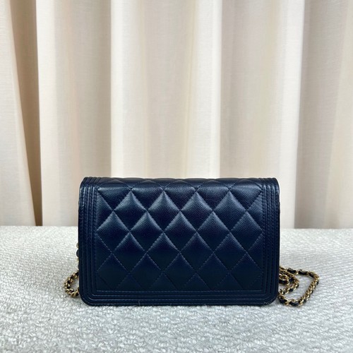 Authentic Pre-owned Chanel Leboy WOC Caviar Chain Bag dark blue - Picture 2 of 24