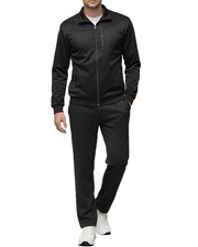 Men's Athletic Full Zip Tracksuit Set Fashion Workout Sweatsuit Track Long Sl...