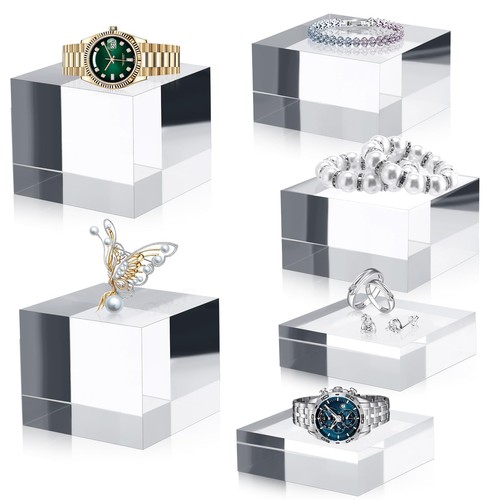 3 Pcs Acrylic Risers Stand Display Block Decor Riser Christmas Decor ...