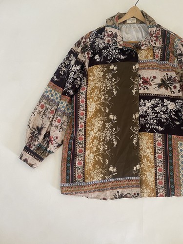 Talisman Tunik XL Patterned Blouse Top Bohemian Long Sleeve Button Down Shirt - Picture 2 of 13