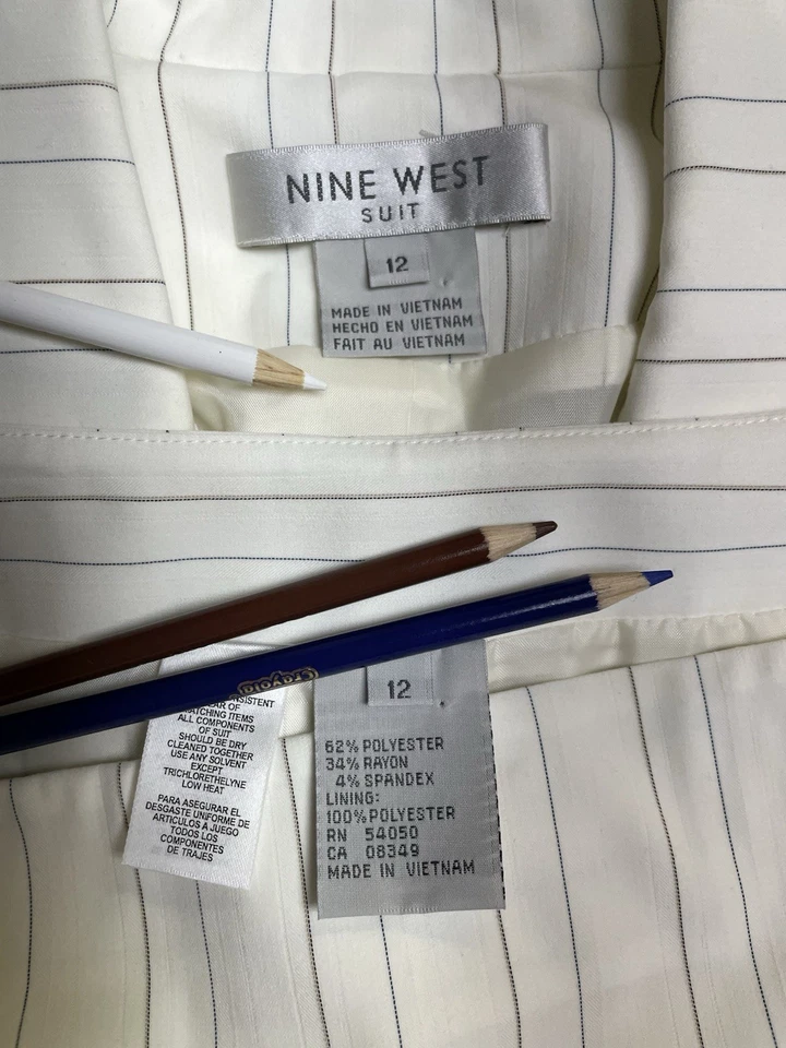 Traje Falda Nine West Talla 8 Conjunto de Dos Piezas Bolsillos Solapa Pico Por favor LEER Ejecutivo Foto 2 de 4