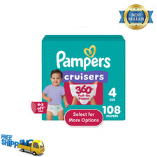 Pampers Cruisers 360, Size 4, 108 Count, Pull-On Baby Diapers, New Sealed Box