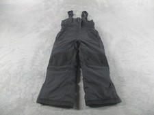 L.L.Bean Snow Bib Ski Pants Youth 5-6 Black Insulated Reinforced Knees