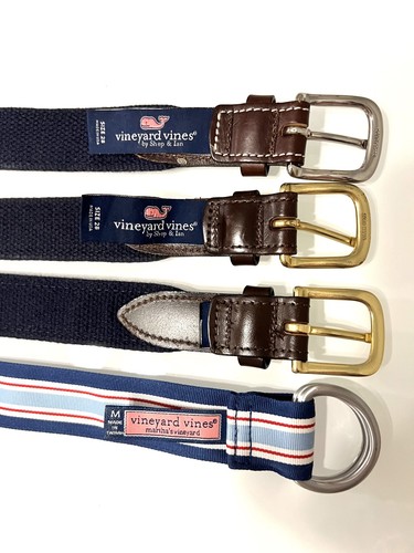 Vineyard Vines D-Ring Boy’s Cove Striped Belt Medium Red White & Blue