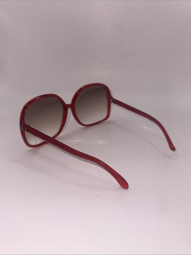 Vintage Retro Mod 1980's Square Frame Red Plastic Sunglasses Made In Germany - Picture 5 of 19